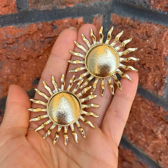 Zara Sun Gold Earrings - Picture 7 of 8